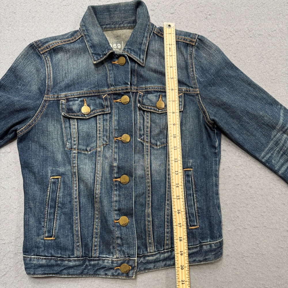GAP 1969 Jacket Women's XS Blue Trucker Denim Dark Wash Classic Fit Outdoor - Picture 4 of 5